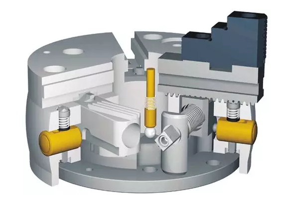 SCHUNK雄克剎車盤產品主要是種類繁多，已一個年產1000W片的企業，通常剎車盤型號在上千種。每次加工不同產品需要進行卡爪的換爪。