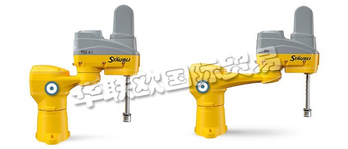 STAUBLI開發了一系列功能強大的四軸機器人,旨在滿足汽車、食品、制藥、塑料和電子電氣等領域最嚴格的生產要求。SCARA (水平多關節機械手臂) 系列可用于多種應用, 能快速執行上下料、裝配、包裝/碼垛、拾放/搬運、分揀、堆垛和整列等高精度、重復性等任務。此外,全新 TS2 系列使用了與六軸 TX2 機器人相同的模塊化結構和 CS9 控制器,相同的機器人底座帶來模塊化和最優開發時間。